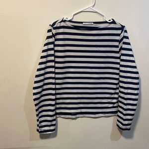 Reformation white and blue top shirt